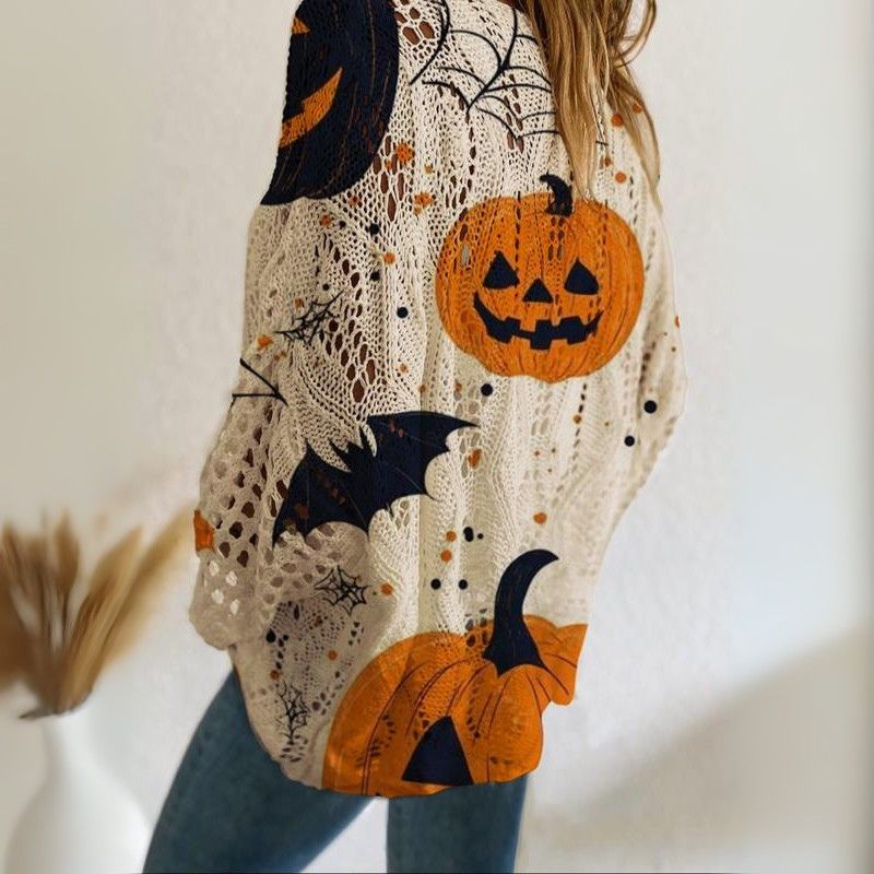 Cozy Halloween Knit Pumpkin Sweater